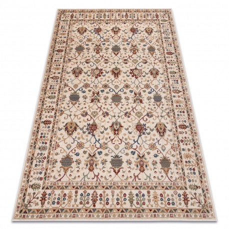 Covor L&acirc;nă NAIN Ornament, cadru, 1028/51053 bej / visiniu / albastru, 80x150 cm