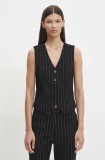 Bruuns Bazaar vesta DecumariaBBBielle culoarea negru, un singur rand de nasturi, BBW4079