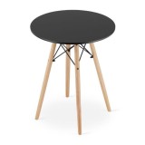 Cumpara ieftin Masa stil scandinav, Artool, rotund, MDF si lemn, negru, 60x72 cm