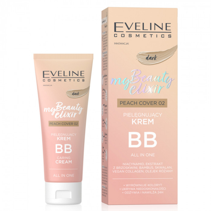 BB Cream, Eveline Cosmetics, My Beauty Elixir, Peach Cover 02 Dark, 30 ml