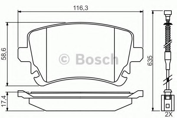 Set placute frana,frana disc VW PHAETON (3D) (2002 - 2016) BOSCH 0 986 494 669