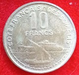 (M1569) MONEDA SOMALIA FRANCEZA (ASTAZI DJIBOUTI) - 10 FRANCS 1965, TIRAJ 250.000 BUC, MAI RARA