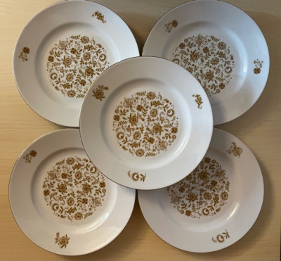 5 FARFURII DIN PORTELAN HENNEBERG PORZELLAN 1777 MADE IN GDR D23cm foto