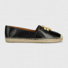 Tory Burch espadrile de piele Eleanor Espadrille culoarea negru, 86567