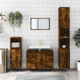 vidaXL Dulap pentru baie, stejar fumuriu, 80x33x60 cm, lemn compozit
