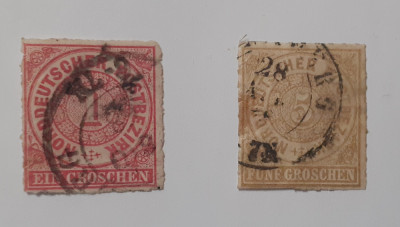 Timbre Germania De Nord 1868, 2 Valori Stampilate - Confederatia Germana De Nord foto