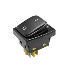Intrerupator rocker basculant ON-OFF KCD4-0312-21-30A, 4pini, 250VAC, 30A, 30x22mm, negru, cu retinere, IP66