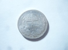 Moneda 1 koroana Ungaria 1915 argint Fr Josef cal AUNC