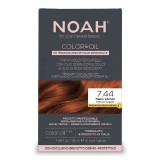 Vopsea de par permanenta fara amoniac, 7.44 Intense Copper, Color in Oil, 135 ml, Noah