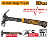 Ciocan Dulgher 560g HCH81020L &ndash; 20oz, Cap Forjat, Maner Antisoc, Functie Magnetica pentru Cuie