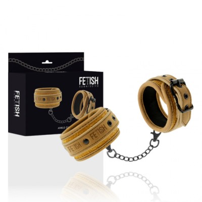 FETISH SUBMISSIVE ORIGEN - VEGAN LEATHER ANKLE CUFFS WITH NEOPRENE LINING foto