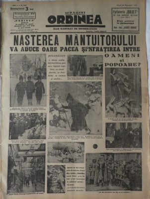 Ziarul Ordinea, 25 dec. 1936, numar omagial de Craciun, Virgil Kerciu foto