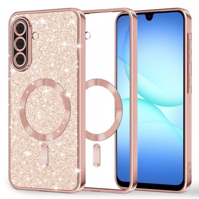 Husa MagSafe pentru Samsung Galaxy A17 4G / A17 5G, Techsuit, Luxury Glitter, Roz foto