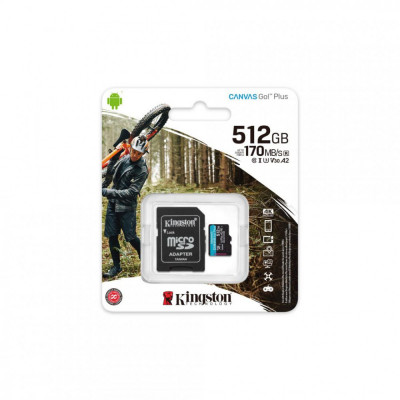 SD CARD Kingston 512GB CL10 UHS-I CANV GO PLUS foto