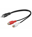 Cablu adaptor RCA tata la 2x RCA mama 0.2m Goobay