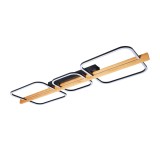 Cumpara ieftin Plafoniera LED Klausen Koska PL3 36W 3000K, Corp Iluminat Modern Lemn Natur si Negru 108x33.5x8 cm, Lampa Living Dining Eleganta, Flux 1400 LM
