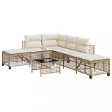 Gossi set mobilier coltar de gradina cu perne 3 piese bej poliratan