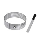 Forma pentru feliat blat tort Ernesto, cutit inclus, inox