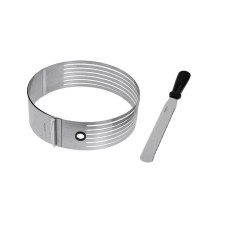 Forma pentru feliat blat tort Ernesto, cutit inclus, inox