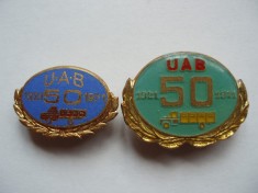 ROMANIA - SET INSIGNE COMEM. 1921-1971 UAB Brasov 50 ANI 1971, RSR, IM1.159