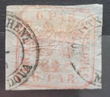 Romania 1862 - Principatele Unite,6 parale pe hartie vargata cu stampila M1 FOLTITSCHENI