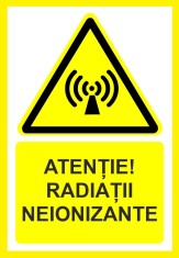 Placuta atentie radiatii neionizante foto