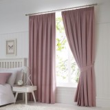 Set draperii din catifea cu rejansa, Premium, 150x210 cm, densitate 700 g/mp, Roz pudra, 2 buc