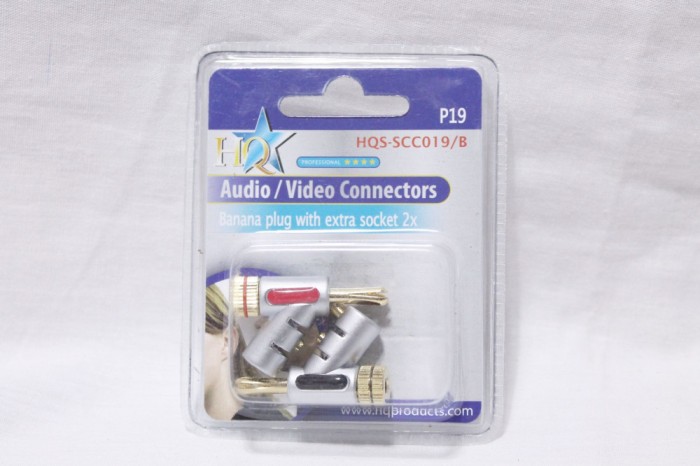 2 x Conectori mufe banana pentru boxe placati cu aur 24k