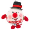 Glob Crăciun, Om de Zăpadă, LED, Plastic, 10cm, Pălărie Neagră, Nas Luminos, Baterii Incluse, Oem