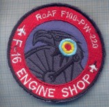 AX 1201 EMBLEMA AVIATIE - F-16 ENGINE SHOP-ROAF F 100-PW-220-PENTRU COLECTIONARI