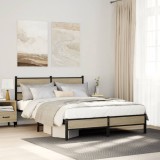 VidaXL Cadru pat fără saltea, stejar sonoma 137x190 cm lemn prelucrat