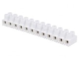 Regletă de conexiuni terminal cu șurub albă 2,5mm2 400V 24A