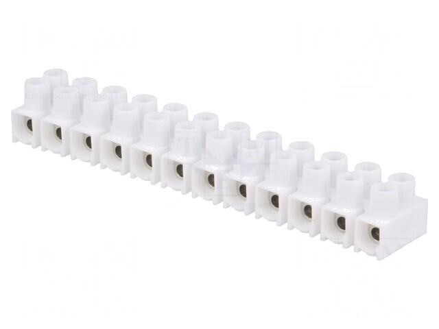 Regletă de conexiuni terminal cu șurub albă 2,5mm2 400V 24A
