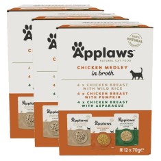 Applaws Chicken Selection pentru pisici, selec?ie de pui in bulion 36 x 70 g foto