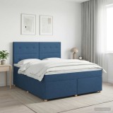 Cumpara ieftin Pat boxspring cu saltea albastru 160 x 200 cm Tesatura