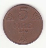 Norvegia 5 &Oslash;re 1951 - Haakon VII, Europa, Bronz