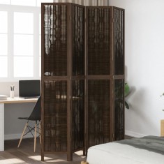 vidaXL Paravan cameră&nbsp;4 panouri, maro &icirc;nchis, lemn masiv paulownia 358660
