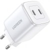 Incarcator Retea UGREEN CD294, 45W, 3A, 2 x USB-C, Alb