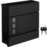 SONGMICS Cutie postala de exterior, pentru gard sau perete, din otel zincat, cu incuietoare, 37x11x37cm, negru Household NewTrend