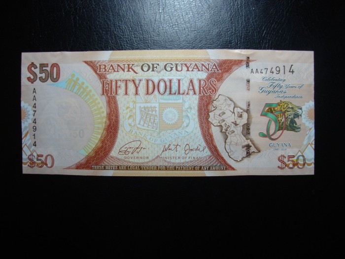 GUYANA 50 DOLARI 2016 COMEMORATIVA AUNC/UNC