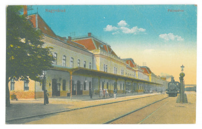 2559 - ORADEA, Railway Station, Romania - old postcard - unused - 1915 foto
