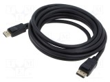 Cablu DisplayPort Goobay 5m negru, mufă DisplayPort cu blocare, 8K, HDR, 10K, 4K, Full HD