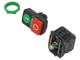 Comutator Dublu 22mm Roșu/Verde LED