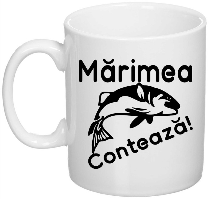 Cana alba personalizata &quot;Marimea Conteaza&quot;, INOVATIX&reg;. 330ml