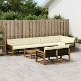 vidaXL Set de canapele de exterior cu pernă 9 pcs Natural și Crem 3381518