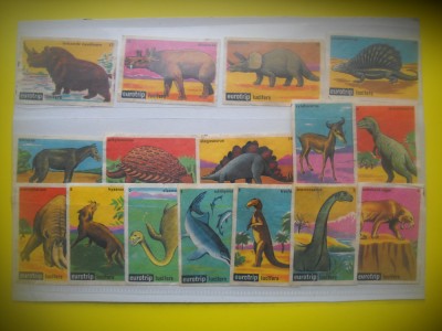HOPCT LOT NR 18 - ANIMALE PREISTORICE -16 ETICHETE VECHI CHIBRITURI-FILUMENIE-OLANDA foto