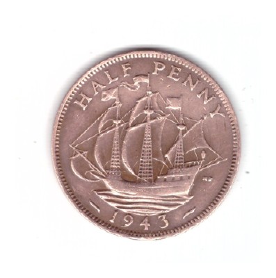 Moneda Anglia 1/2 / half penny 1943, stare foarte buna, curata foto