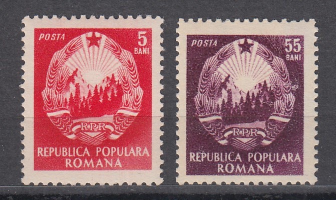 ROMANIA 1953 LP 339 UZUALE STEMA R.P.R.(CU STEA) SERIE MNH