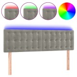 Cumpara ieftin Tablie de pat cu LED, gri deschis, 144x5x78/88 cm, catifea