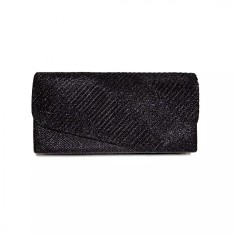 Plic seara mic pentru ocazii si petreceri, sclipici, 20 x 10 cm, Magrot 23WYB-16 - Negru